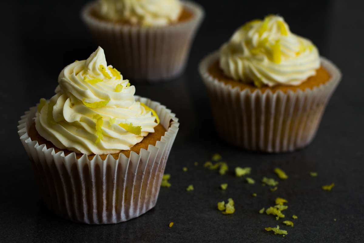 Lemon Cupcakes with Lemon Butter Cream Icing. Recipe and Food Photography by Shika Finnemore, The Bellephant.