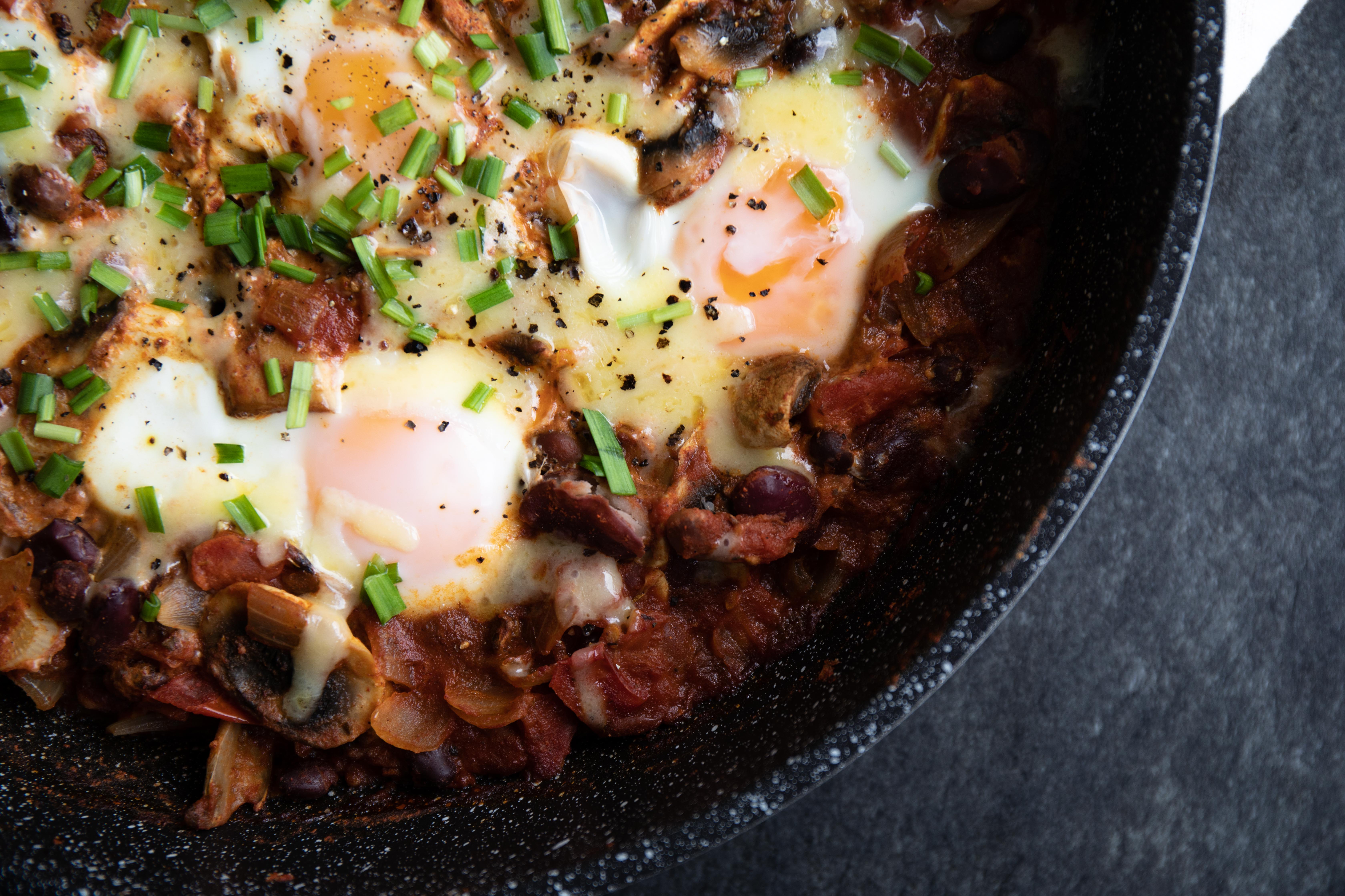 Smoky One-pot Eggs and Beans