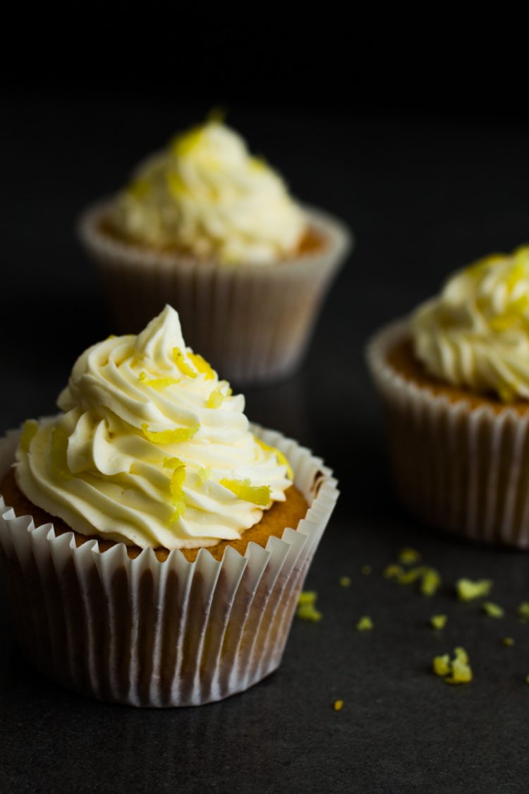 Lemon Cupcakes with Lemon Butter Cream Icing. Recipe and Food Photography by Shika Finnemore, The Bellephant.