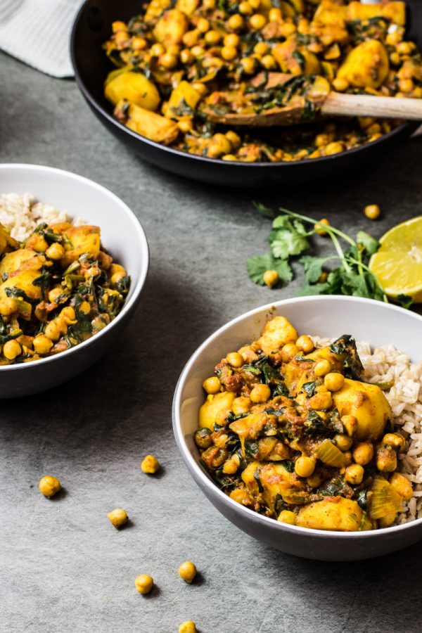 Potato, Chickpea and Spinach Curry | The Bellephant