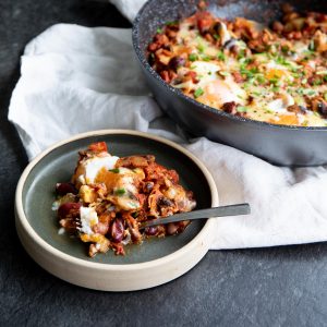 One-Pot Smoky Eggs and Beans